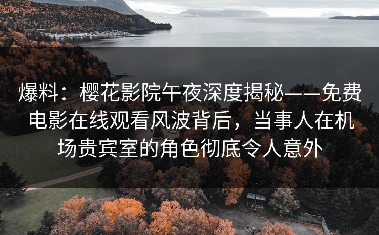 爆料：樱花影院午夜深度揭秘——免费电影在线观看风波背后，当事人在机场贵宾室的角色彻底令人意外