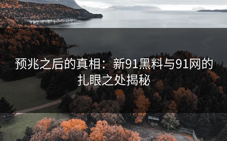 预兆之后的真相：新91黑料与91网的扎眼之处揭秘