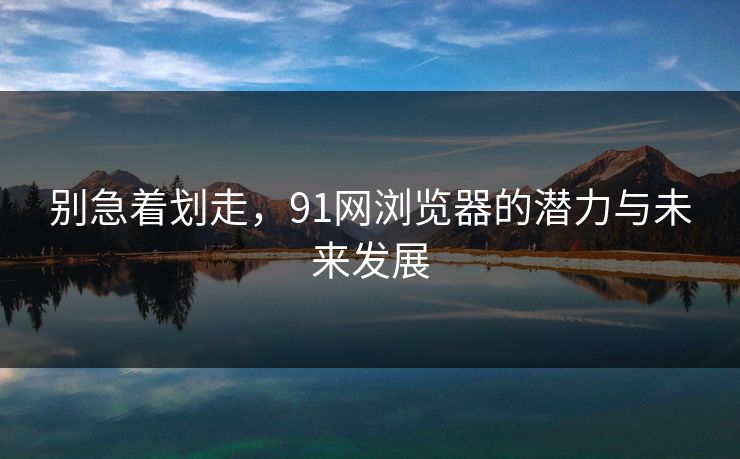 别急着划走，91网浏览器的潜力与未来发展